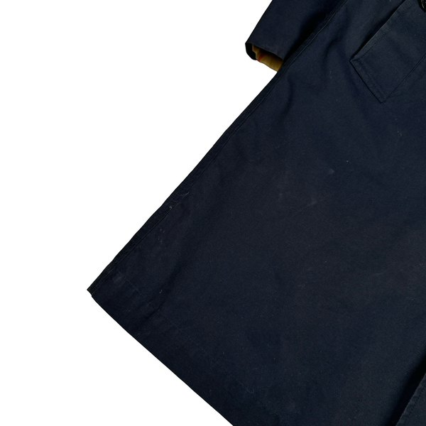 Burberry Nova Check Lined Navy Trench Coat - Medium