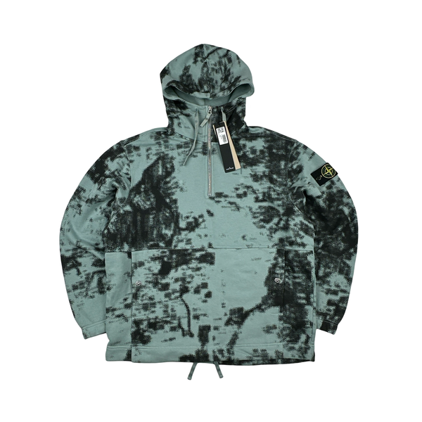 Stone Island 2024 Blue Organic Camouflage Pullover Hoodie - XL