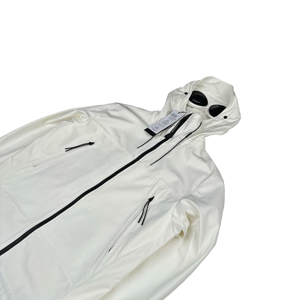 CP Company White Soft Shell Goggle Jacket - XS
