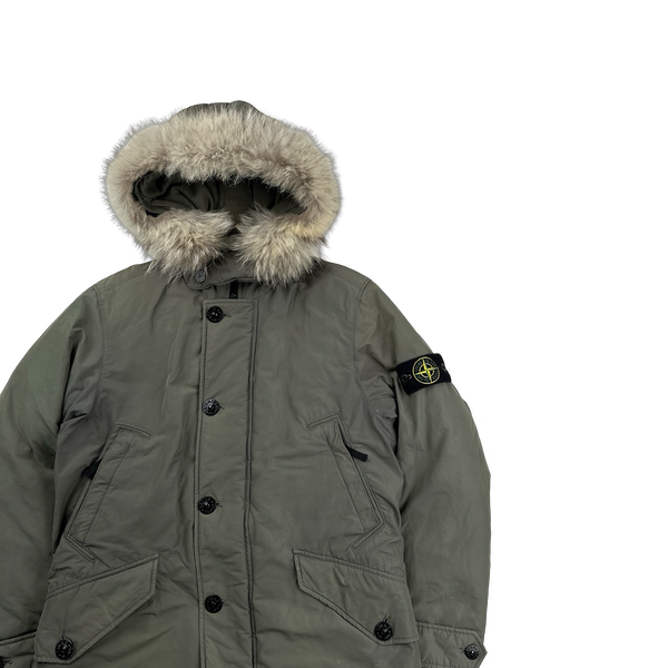 Stone Island 2016 Green Down Filled Micro Reps Parka Jacket