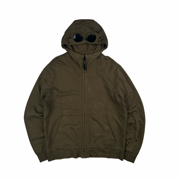 CP Company Khaki Cotton Goggle Hoodie - XXL