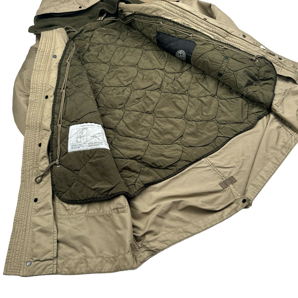 Stone Island 2013 Beige David TC Thick Lined Fishtail Duffle Jacket - Medium