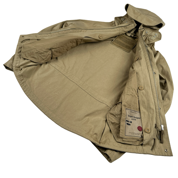 Ten C Beige Short Sniper Hooded Jacket - Medium