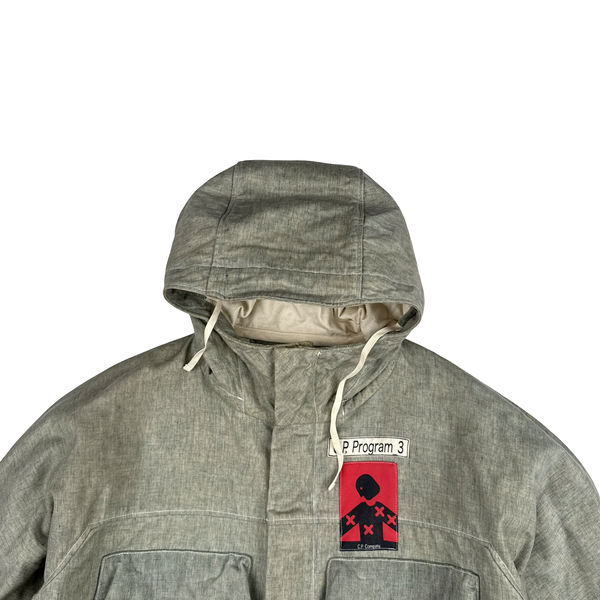 CP Company Melange Light Waxed Cotton Seed 3 Multi Pocket Jacket - XL