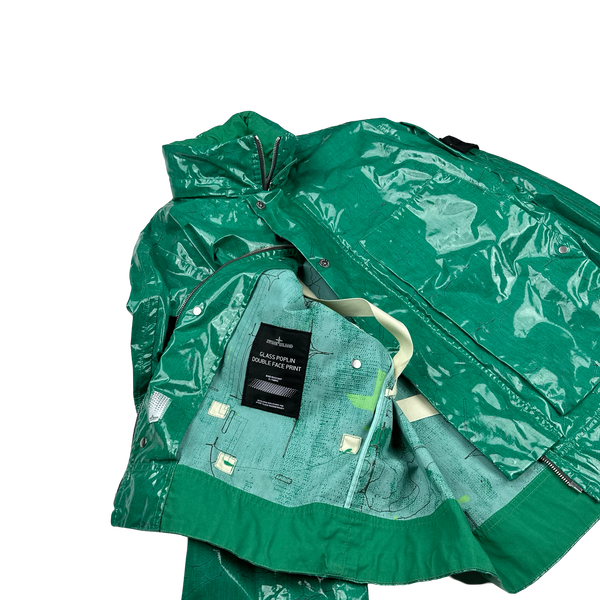 Stone Island 2022 Shadow Project Glass Poplin Double Face Print Jacket - Large