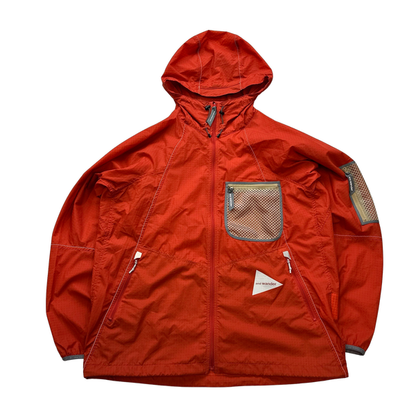 And Wander Red Ripstop Waterproof Jacket - XL