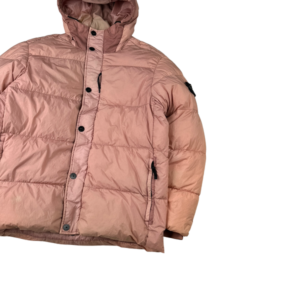 Stone Island 2016 Pink Crinkle Reps Down Puffer Jacket - 3XL