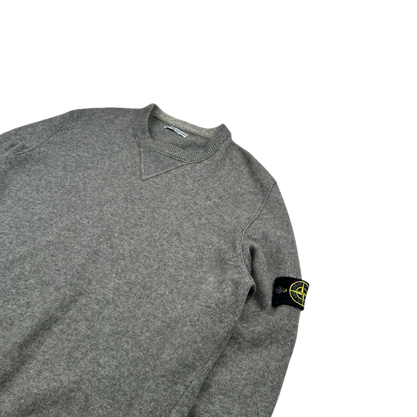 Stone Island 2008 Grey Wool Crewneck Jumper - 3XL