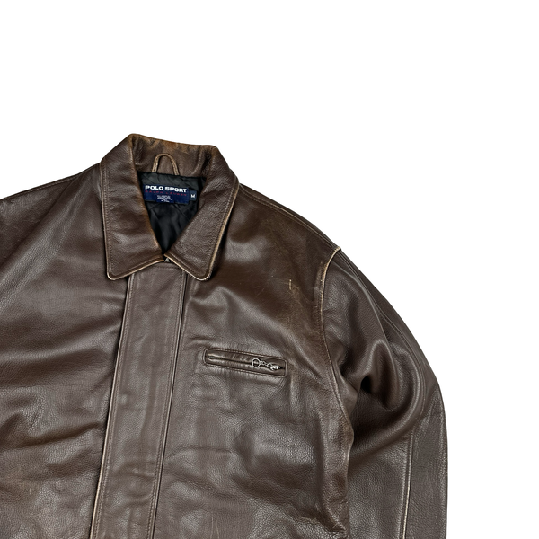 Ralph Lauren Brown Heavyweight Leather Jacket - Medium
