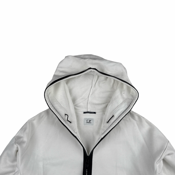 CP Company White Metropolis Pullover Cotton Full Zip Hoodie - XL