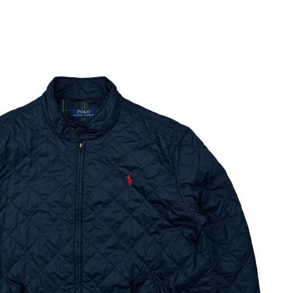 Ralph Lauren Navy Quilted Zipped Jacket - XL