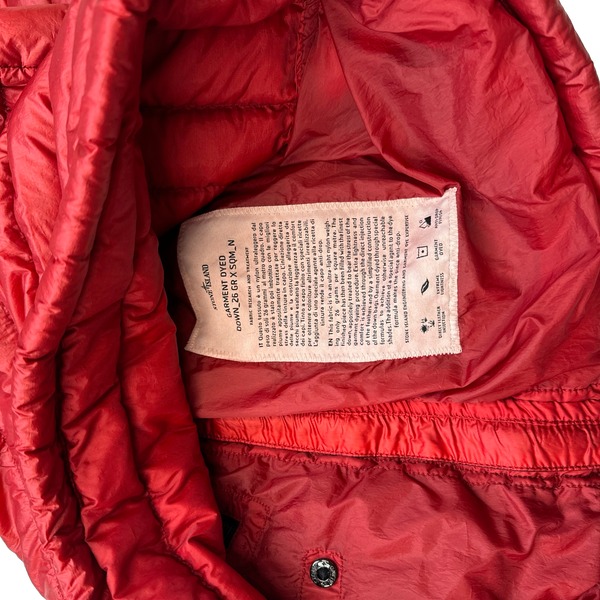 Stone Island Red Garment Dyed Down Puffer Jacket - Medium