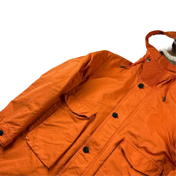 Stone Island Orange David TC Blanket Lined Fishtail Parka Jacket XL