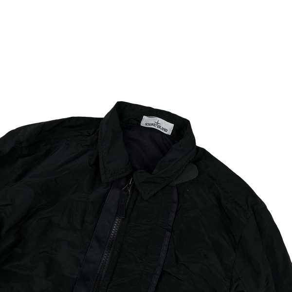 Stone Island 2018 Black Shimmer Nylon Metal Overshirt - Large