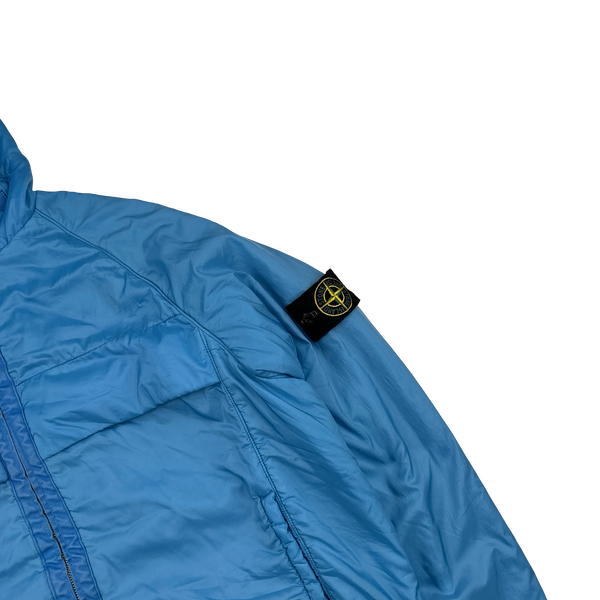 Stone Island AW2000 Baby Blue Vintage Fleece Lined Nylon Jacket - Medium