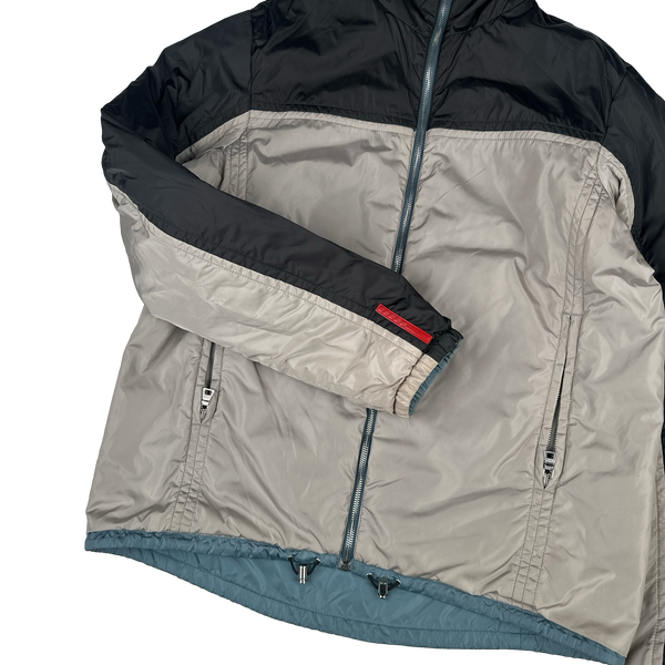 Prada Blue Red Tab Reversible Nylon Windbreaker Jacket - XL