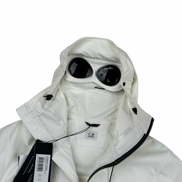 CP Company White Soft Shell Goggle Jacket - Medium