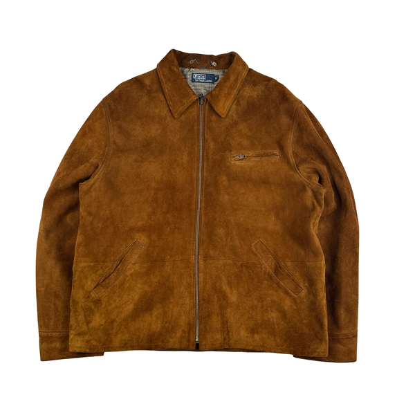 Ralph Lauren Brown Heavyweight Suede Jacket - XL