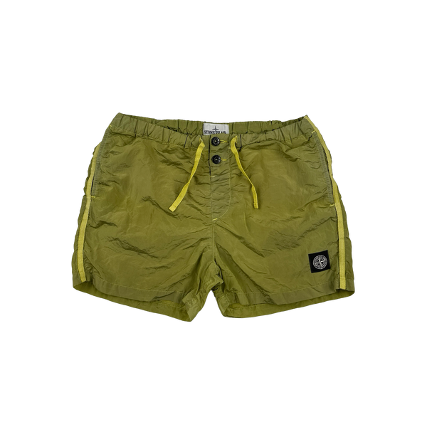 Stone Island 2019 Green Nylon Metal Swim Shorts - Medium