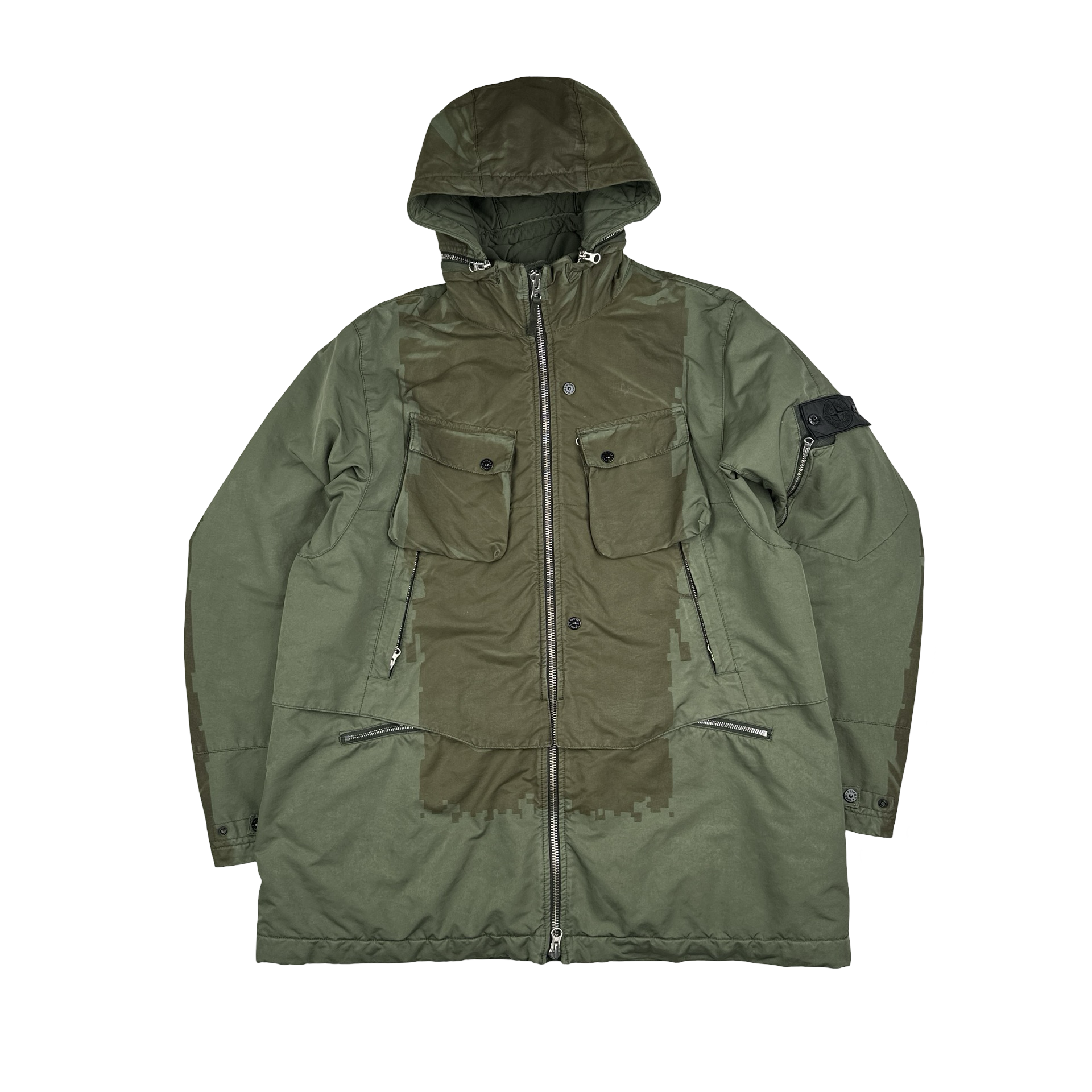 Stone Island 2017 David TC Shadow Project Green Print Jacket - XL 