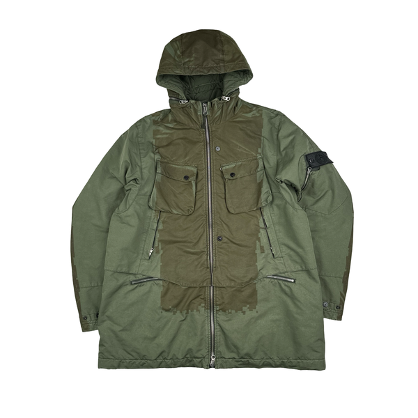 STONE  SHADOW PROJECT パーカー オリーブ L Stone Island 2017 David TC Shadow Project Green Print Jacket - XL
