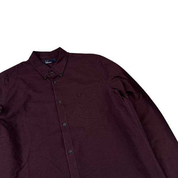 Fred Perry Burgundy Buttoned Shirt - Large