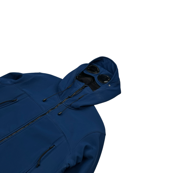 CP Company Blue Soft Shell Goggle Jacket - Large