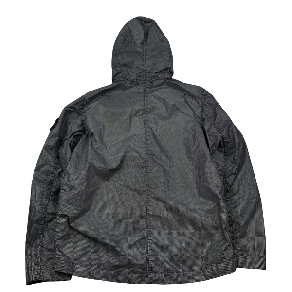 Stone Island 2016 Black Silver Pixel Reflective Hooded Jacket - Large