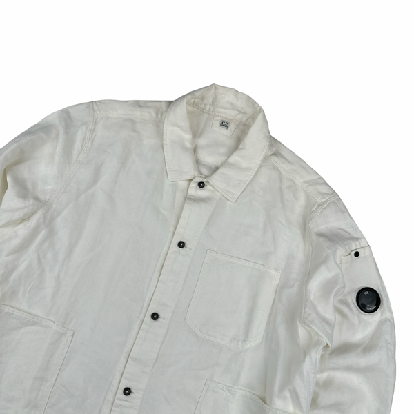 CP Company White Brushed Cotton Shirt - XXL