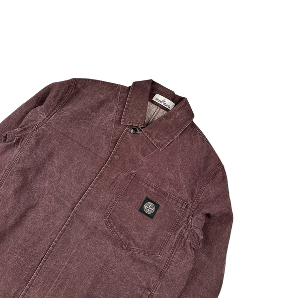 Stone Island 2019 Panama Placcato Denim Jacket - Large