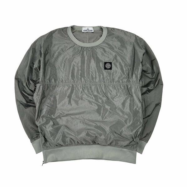Stone Island Silver Nylon Metal Pullover - Small