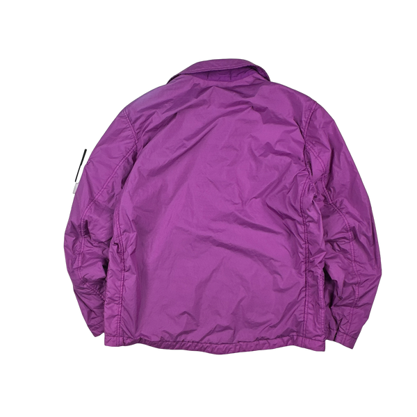 Stone Island 2022 Fuchia Purple Garment Dyed Crinkle Reps Zipped Overshirt - XL