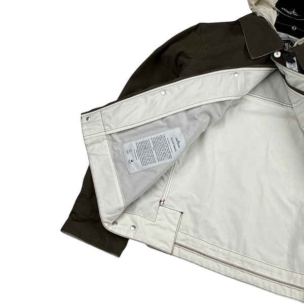 Stone Island 2025 Tela Resinata Spellout Hood Bomber Jacket - Medium