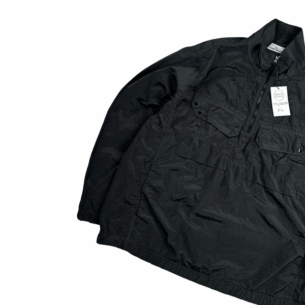 Stone Island 2025 Black Lightweight Multi Pocket Nylon Metal Smock Overshirt - XL
