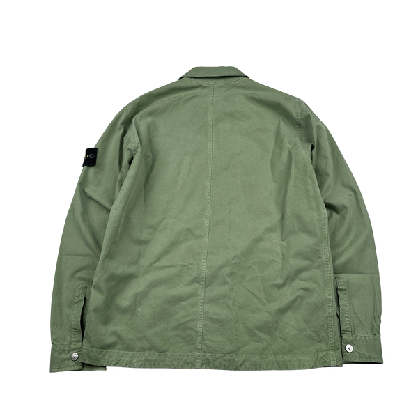Stone Island 2023 Green Cupro Cotton Twill Overshirt - Medium