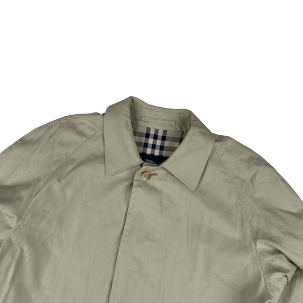 Burberry Nova Check Lined Tan Trench Coat - Large