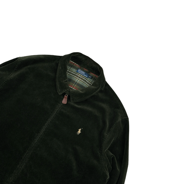 Ralph Lauren Heavy Emerald Green Corduroy Cotton Lined Zipped Jacket - XXL