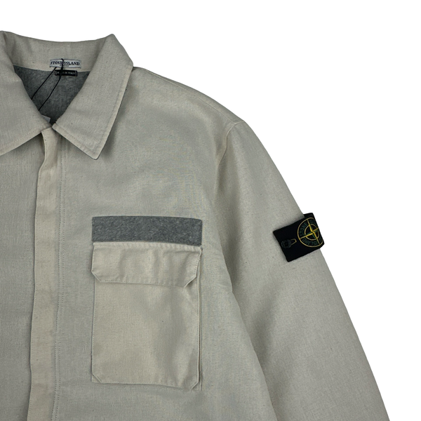 Stone Island 2003 Cream Heavyweight Lined Cotton Chore Jacket - XXL