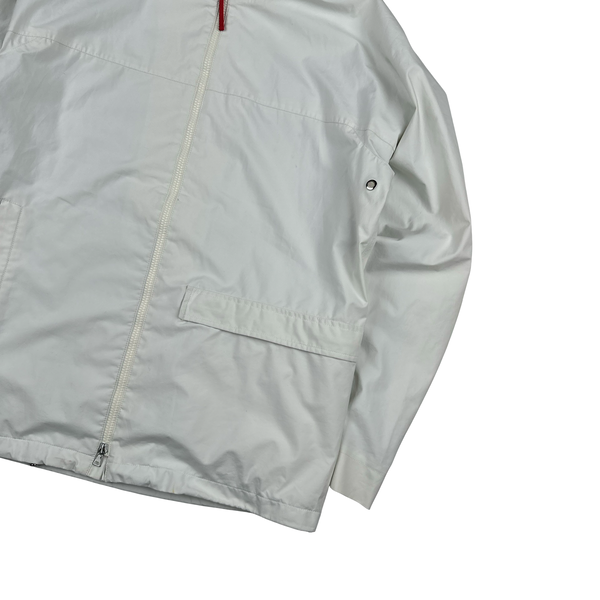 Prada Red Neck Tab White Convertible Goretex Prototype Zipped Jacket - XL