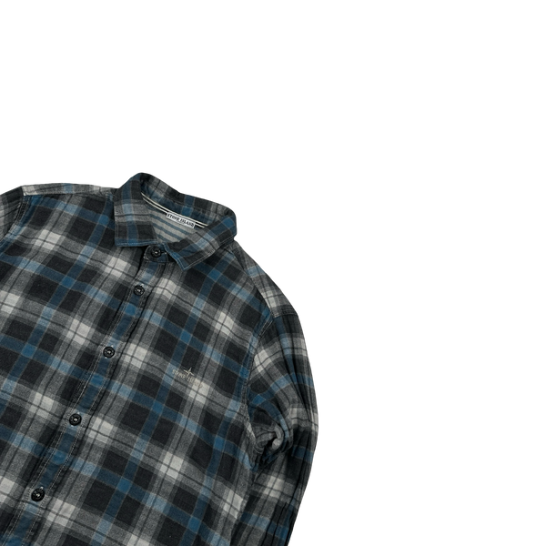 Stone Island 2011 Blue Cotton Plaid Buttoned Shirt - Medium