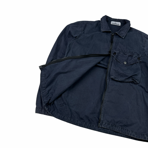 Stone Island 2021 Navy Cotton Overshirt - Small