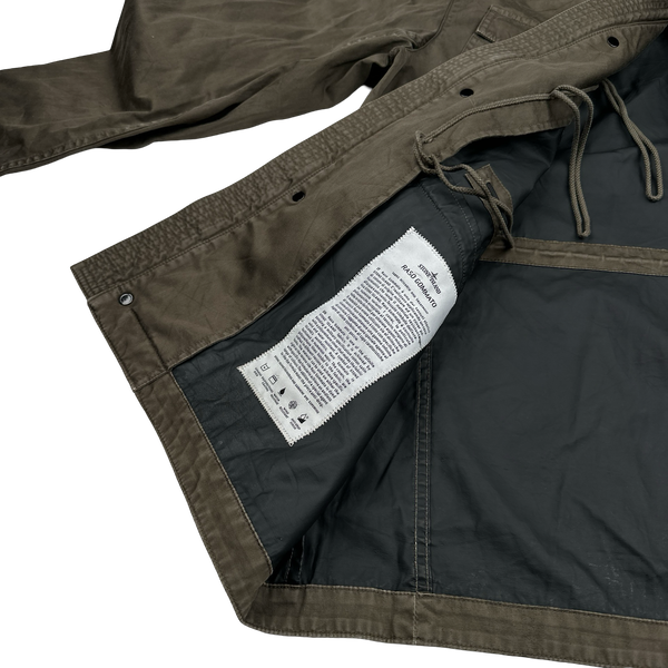 Stone Island 2013 Brown Raso Gommato Field Jacket - XXL