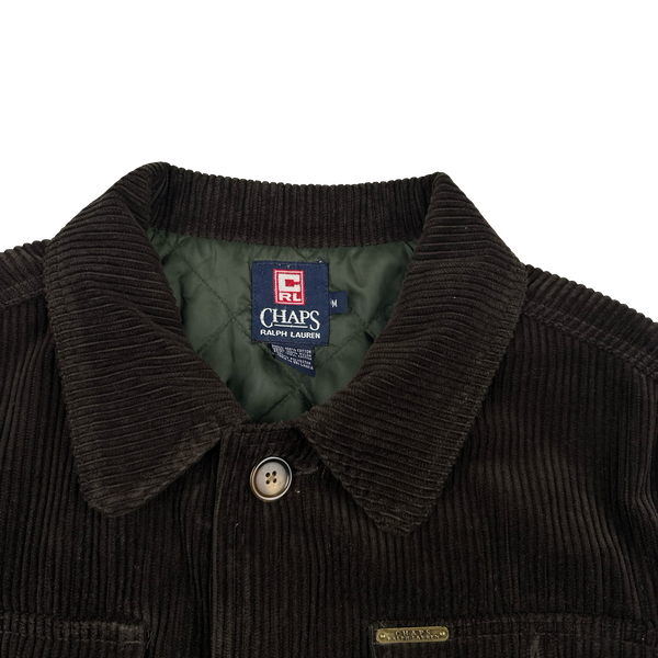 Ralph Lauren Chaps 90's Brown Corduroy Quilted Lined Jacket - Medium