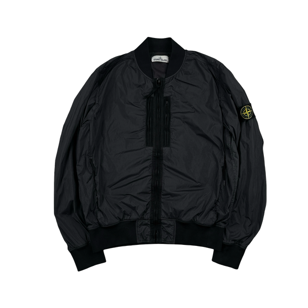 Stone Island 2017 Black Garment Dyed Crinkle Reps Jacket - Large