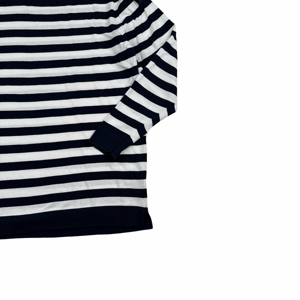 Paul & Shark Blue/White Striped Light Knit Crewneck- Large