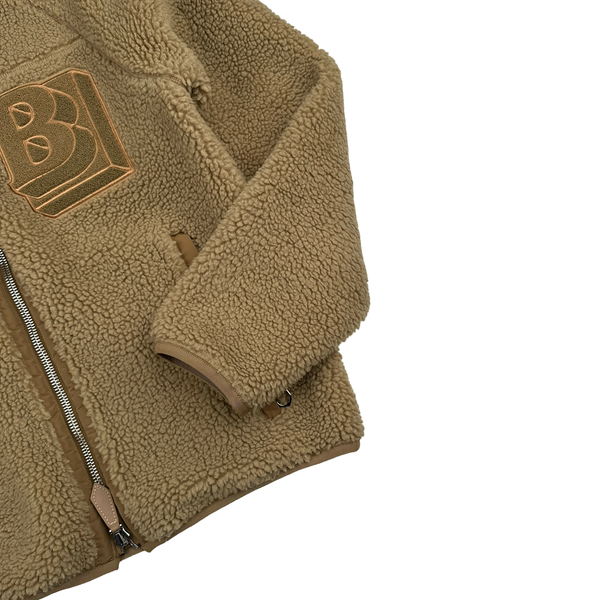Burberry Logo Brown Teddy Bear Zip Up Jumper - Small