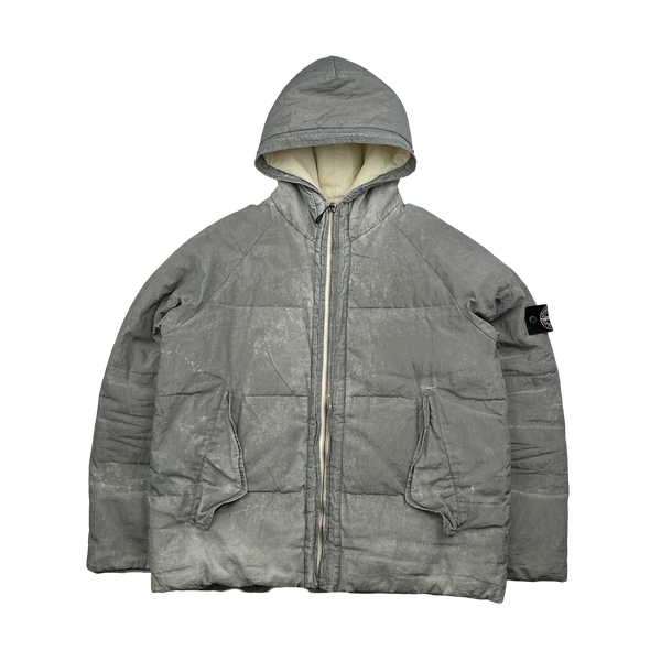 Stone Island AW2000 Hooded Silver Pure Metal Shell - Medium