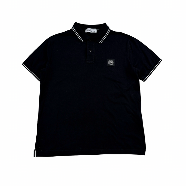 Stone Island 2018 Black Cotton Polo Shirt - Large
