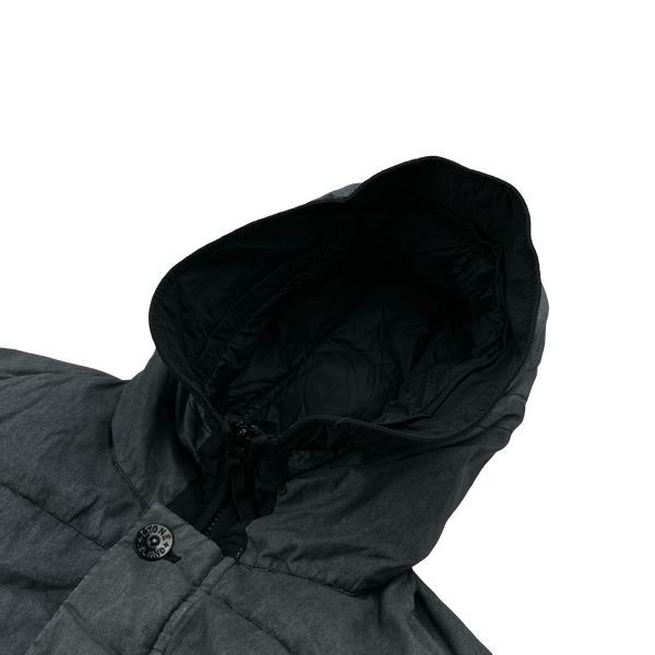 Stone Island 2018 Grey Lino Resinato Down-TC Puffer Jacket - XXL