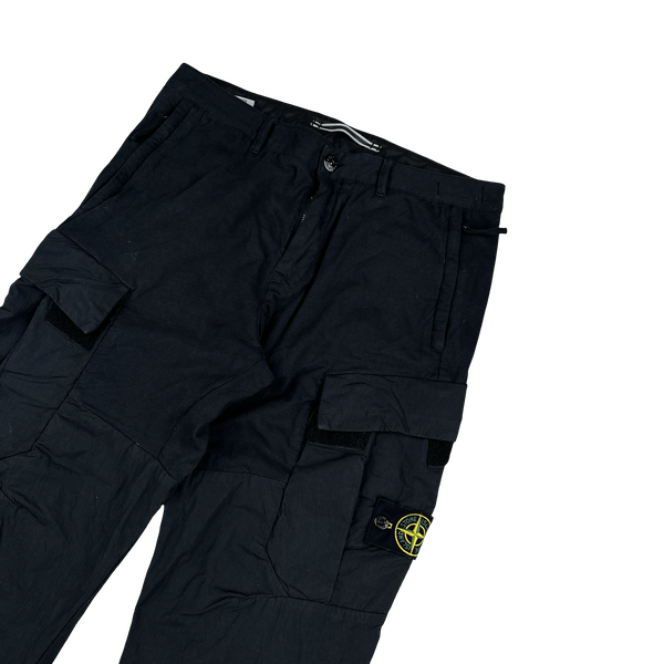 Stone Island 2016 Black Cotton Cargo Trousers - 34"